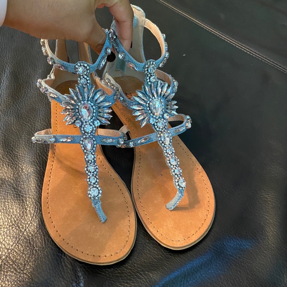 Brand new sandals with stones